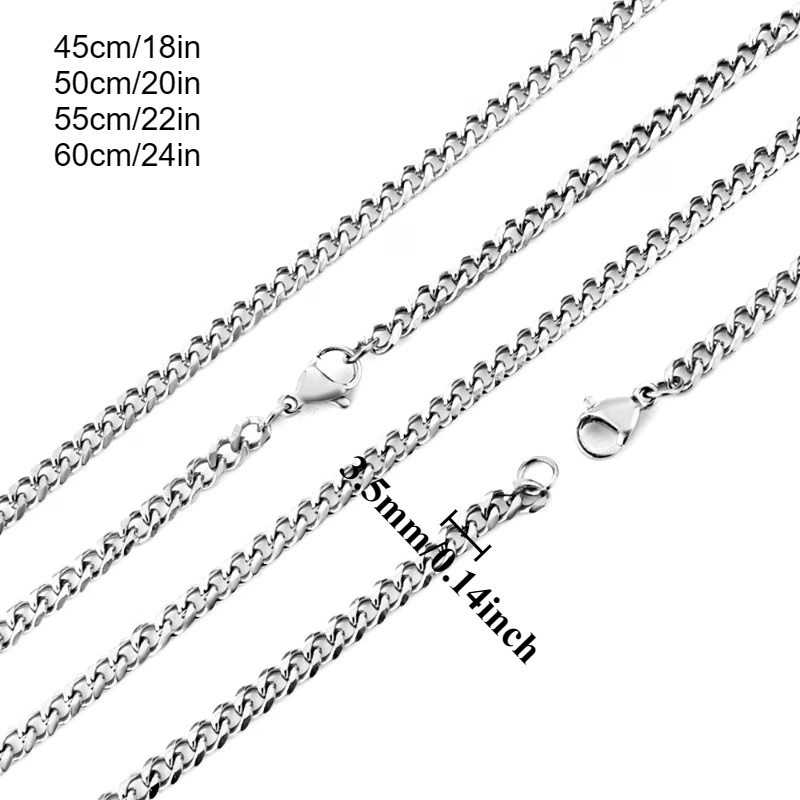 Fashionable Classic Stainless Steel Cuban Link Chain Necklace